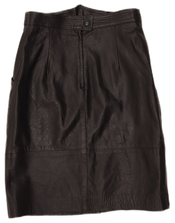 Vintage lædernederdel til kvinder IT 42 Medium W27 Sort