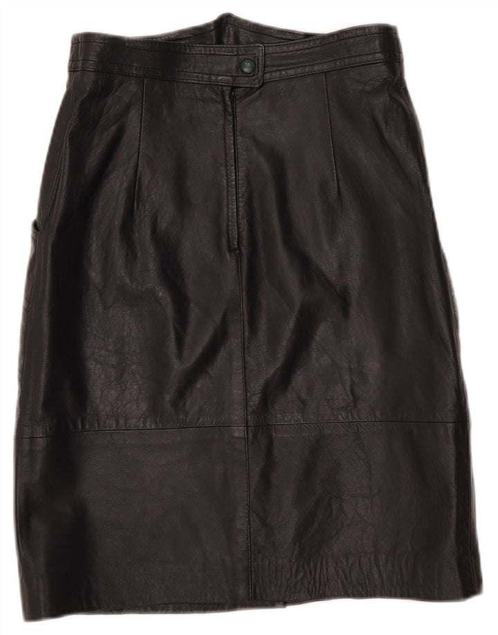 Vintage lædernederdel til kvinder IT 42 Medium W27 Sort