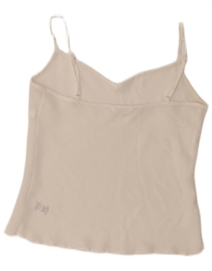 Marks & Spencer Dame Se Through Cami Top UK 12 Medium White Polyester