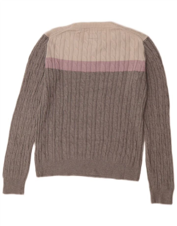Jack Wills dame sweater med rund hals DK 10 lille grå farveblok