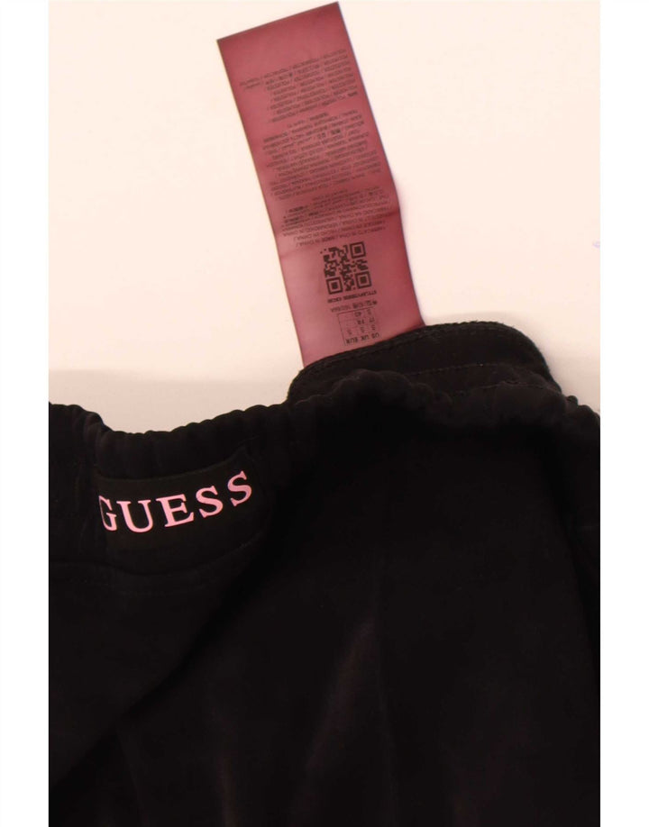 Guess Womens Velour Træningsdragt Bukser UK 10 Small Black Polyester