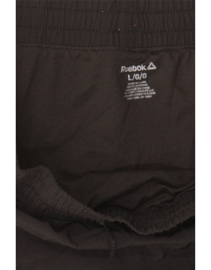 REEBOK Mens Sport Shorts Large  Black Polyester Vintage Reebok and Second-Hand Reebok from Messina Hembry 