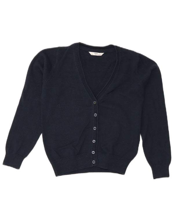 Marks & Spencer Girls Cardigantrøje 8-9 år Marineblå bomuld