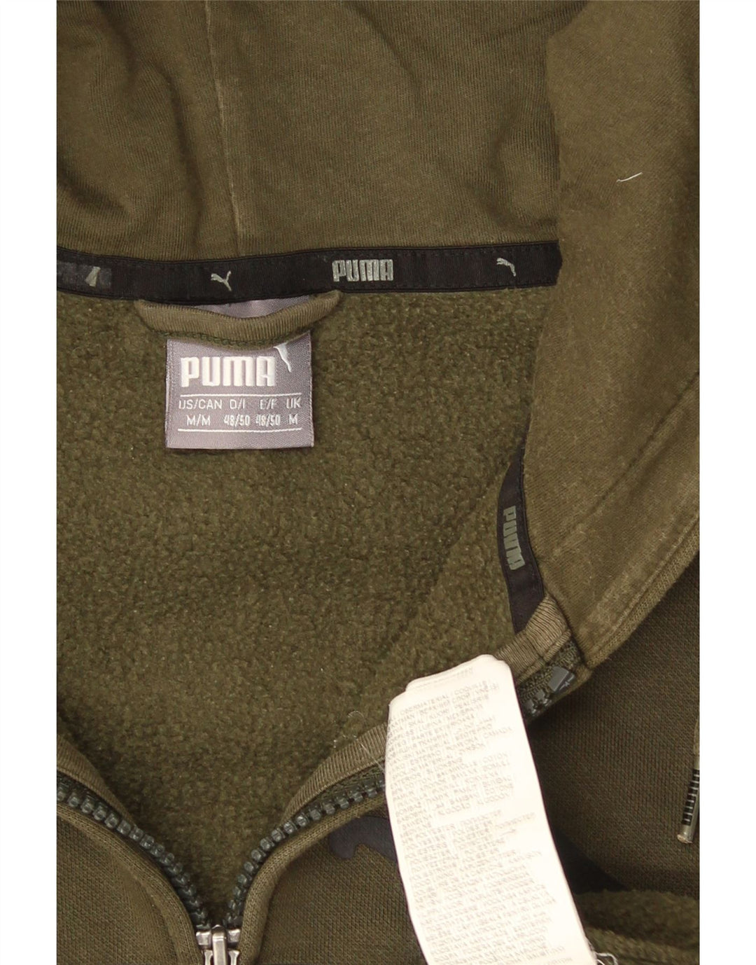 Puma Herre grafisk hættetrøje med lynlås, medium Khaki Bomuld