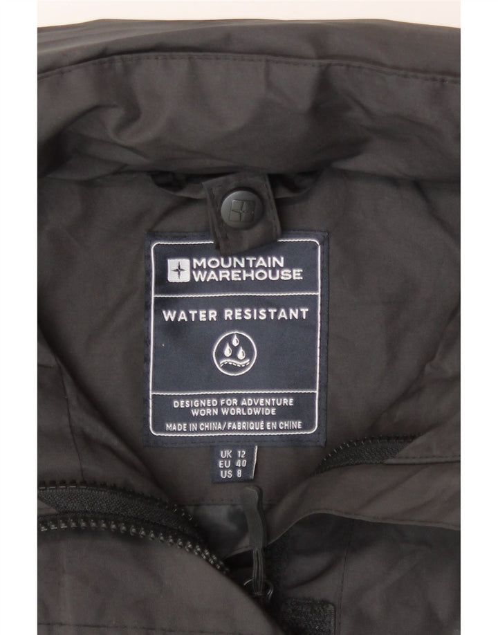 Mountain Warehouse Dame Regnjakke med hætte UK 12 Medium Sort Polyamid