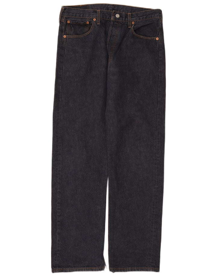 Levi's Herre 501 Straight Jeans W34 L32 Marineblå Bomuld