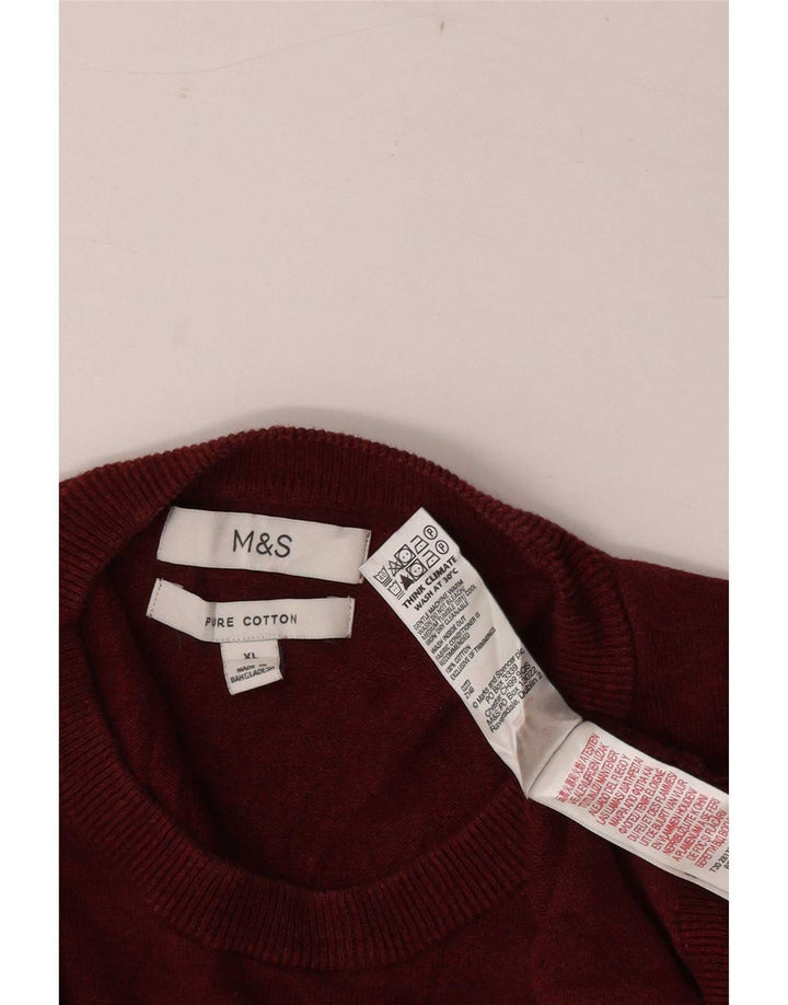 Marks & Spencer Herre sweater med rund hals XL rød bomuld