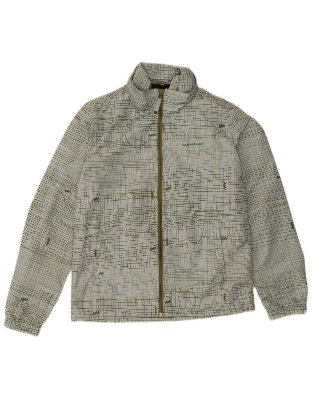 Quiksilver regnjakke til kvinder UK 16 Stor blå ternet polyester