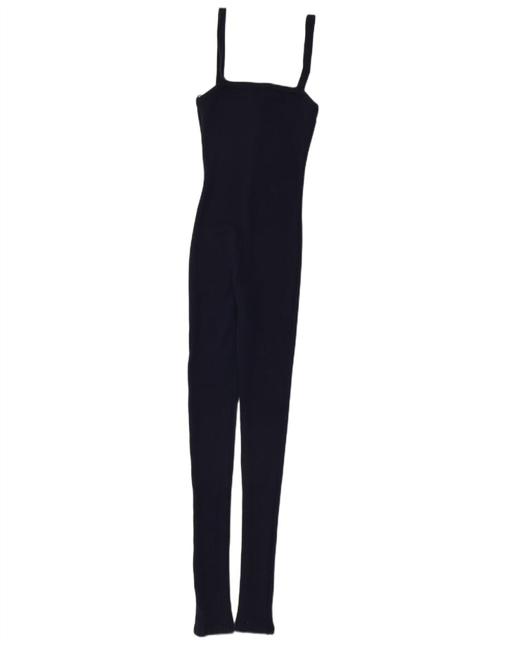 Zara Dame Ærmeløs Jumpsuit UK 10 Small Navy Blue