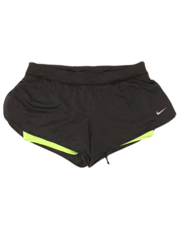 Nike Dame Dri Fit Sport Shorts UK 8 Small Black Polyester