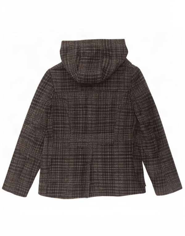 Benetton Dame Hætte Duffle Jacket IT 42 Medium Grey Ternet akryl