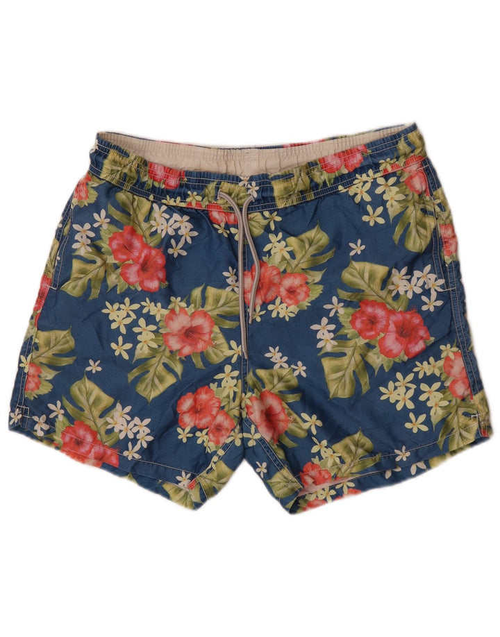 Saint Barth Badeshorts til mænd Small Blue Floral Polyester