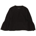 Zara Dame Langærmet Cardigan Top UK 12 Medium Sort