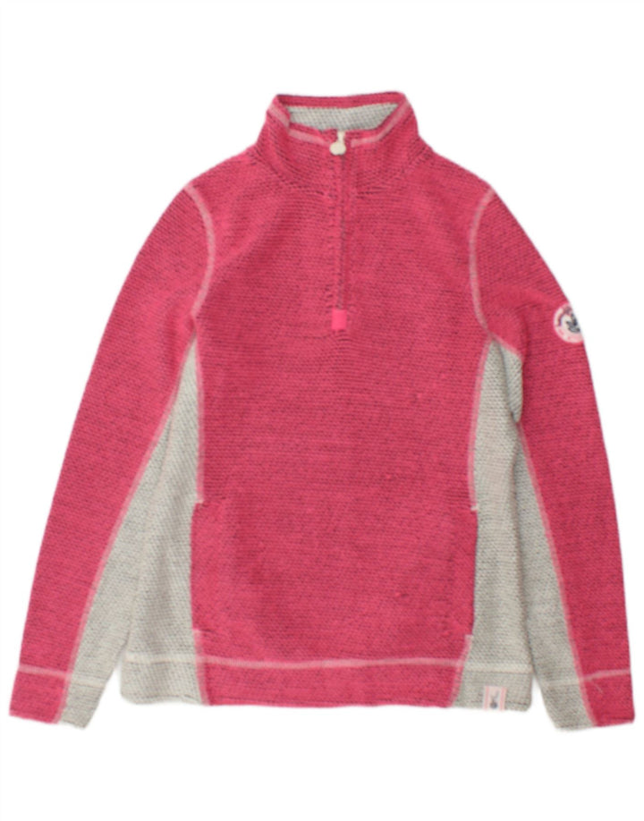 Weird Fish Dame Grafisk Sweatshirt Jumper UK 8 Small Pink Colourblock
