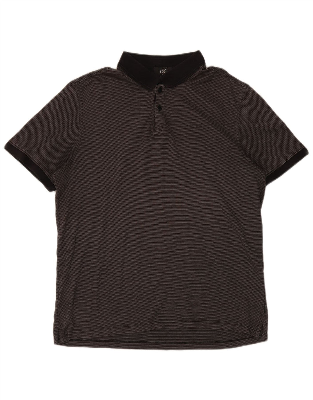 CALVIN KLEIN Poloskjorte til mænd mellemgrå nålestribet bomuld