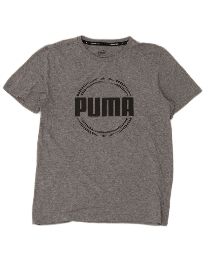 PUMA drenge grafisk t-shirt top 13-14 år grå flækket