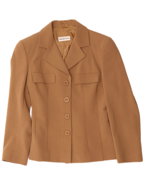 Germano Zama Dame 4-knaps blazerjakke UK 38 Medium Brun