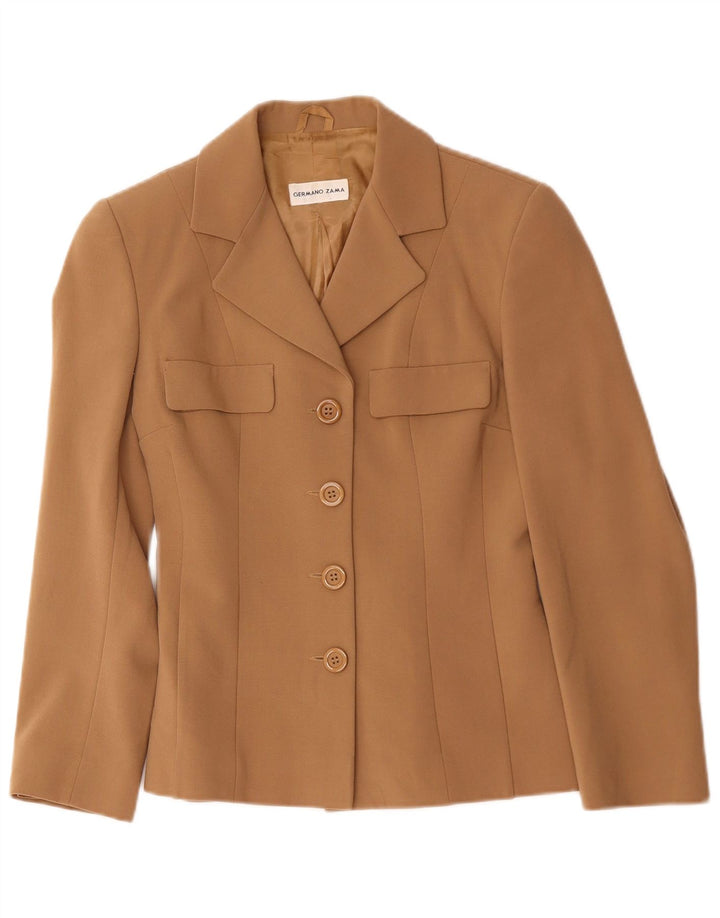 Germano Zama Dame 4-knaps blazerjakke UK 38 Medium Brun