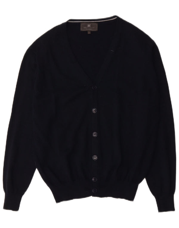 Marks & Spencer Mens Cardigan Sweater Large Navy Blue Acrylic