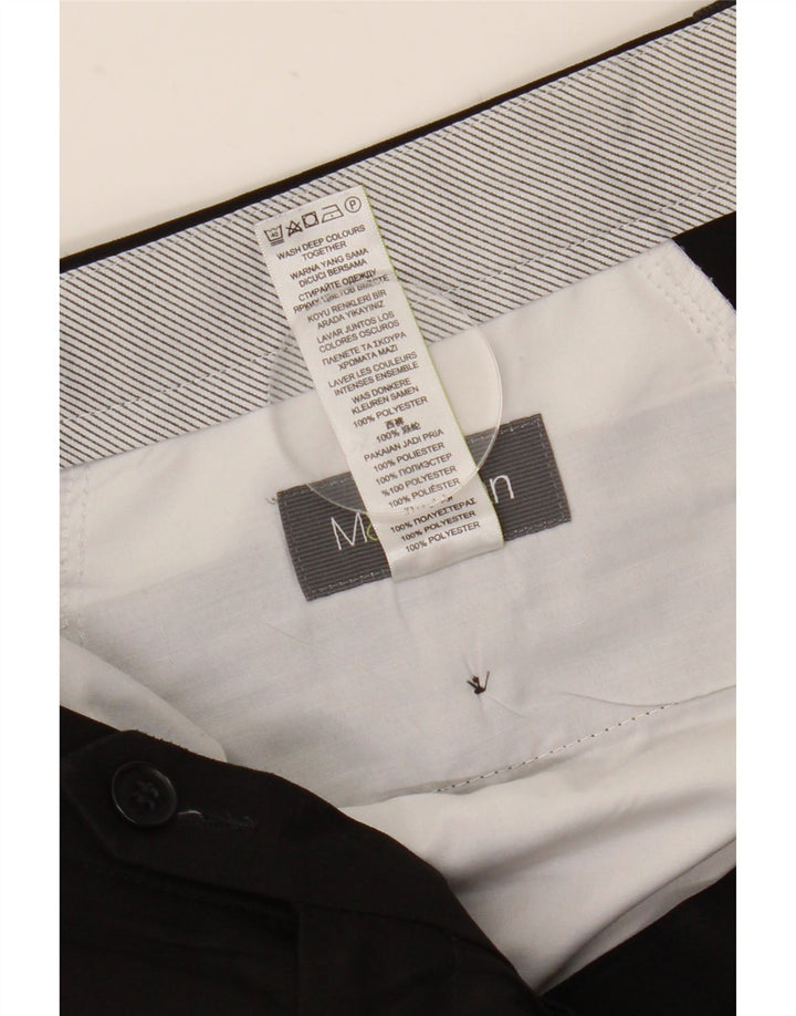 Marks & Spencer Straight Chino-bukser til mænd W36 L31 Sort polyester