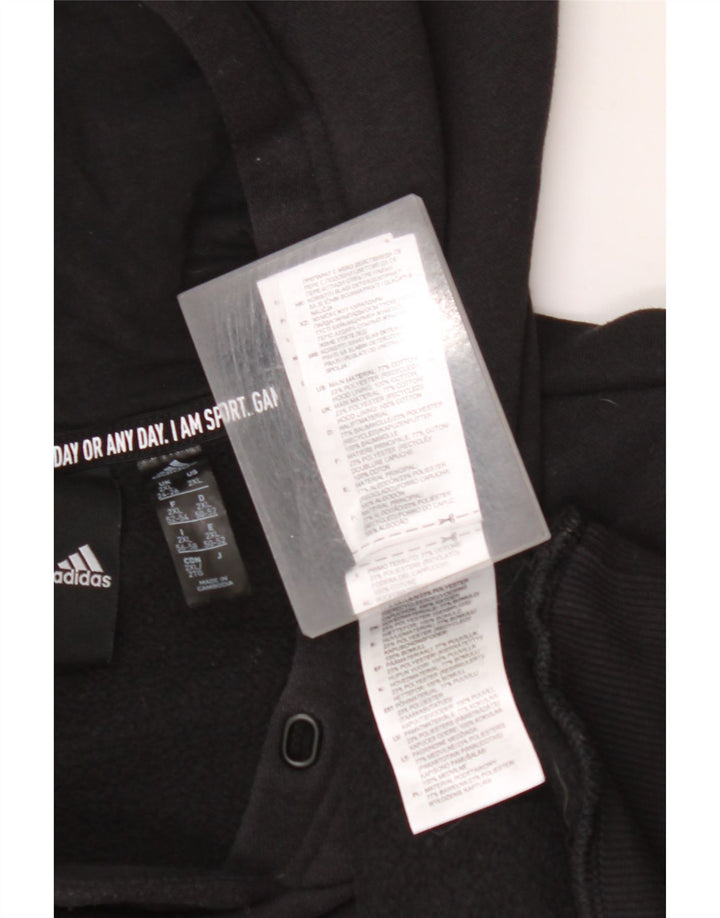 ADIDAS grafisk hættetrøje til kvinder UK 24/26 2XL Sort bomuld