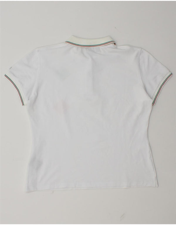 Slam Dame Polo Shirt UK 14 Large White Argyle/Diamond Polyamide