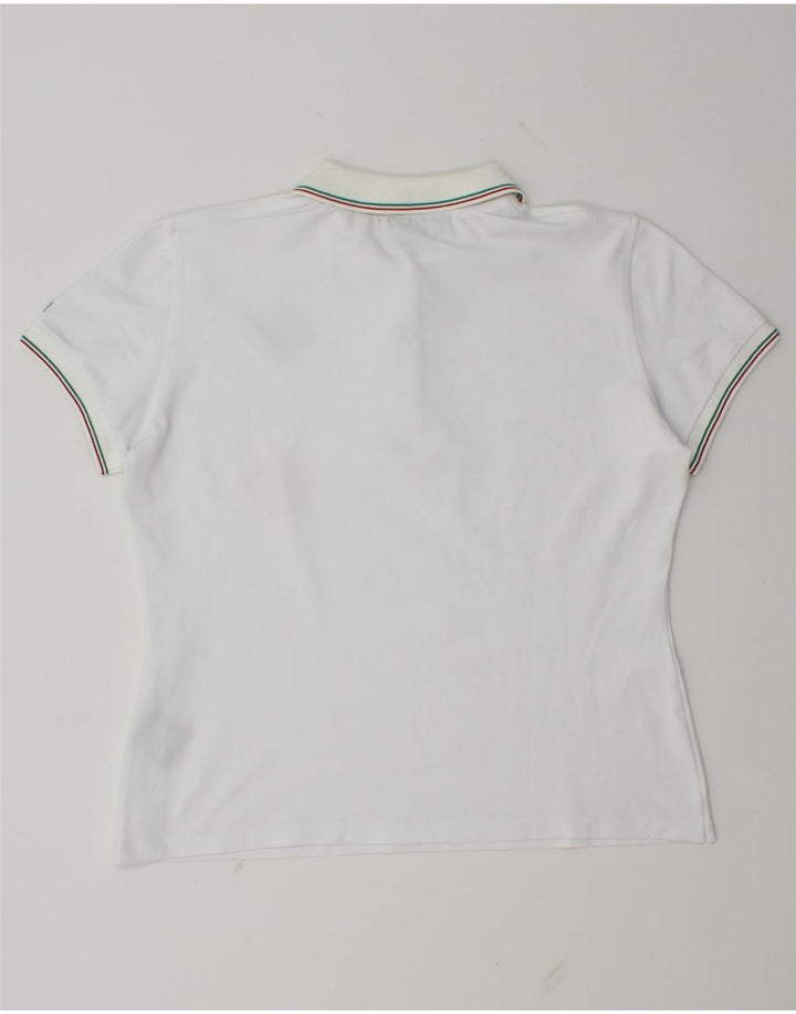 Slam Dame Polo Shirt UK 14 Large White Argyle/Diamond Polyamide