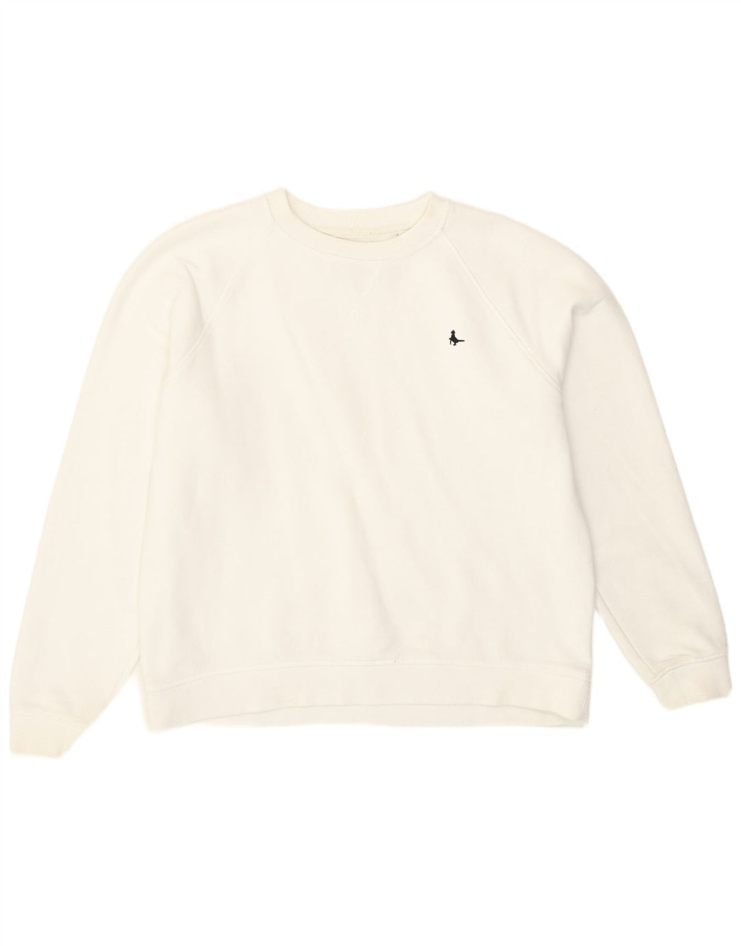 Jack Wills Dame Sweatshirt Jumper UK 14 Stor Hvid Bomuld