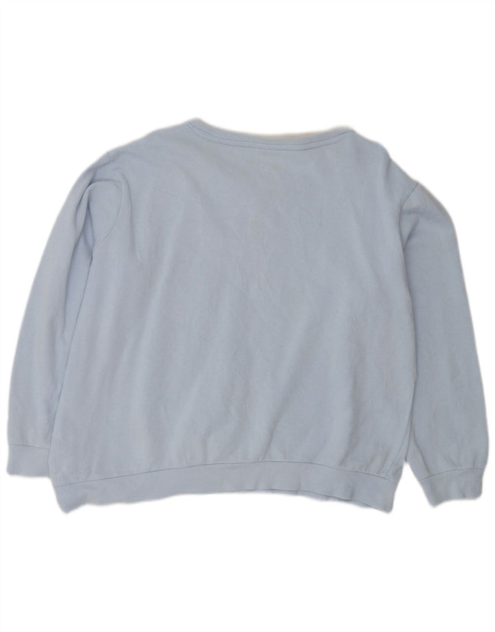 Fila Womens Oversized Crop Graphic Sweatshirt Jumper UK 16 Large Blue