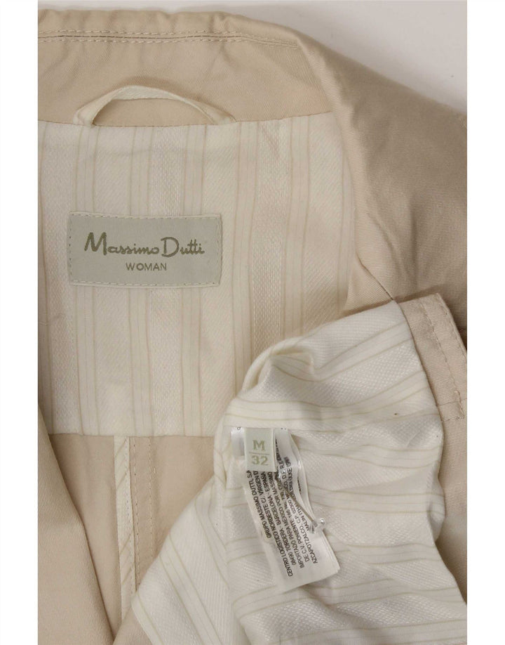 Massimo Dutti Dame 2-knaps blazerjakke UK 12 Medium Beige Bomuld