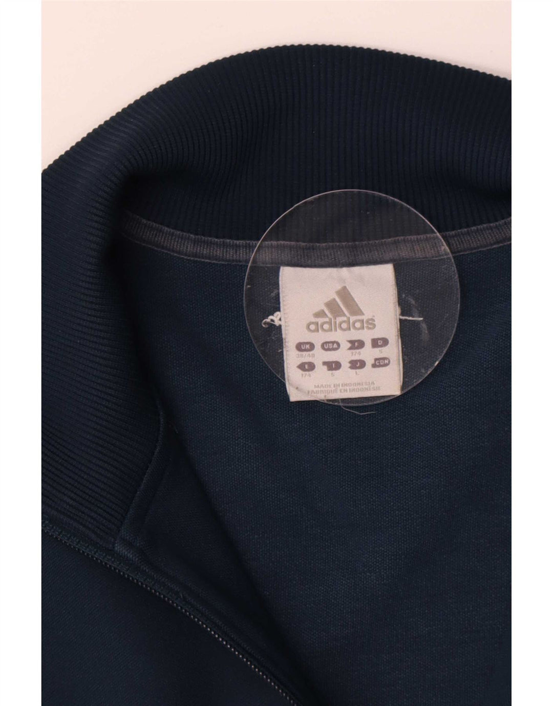 Adidas Træningsdragt til mænd Topjakke UK 38/40 Medium Navy Blue Polyester