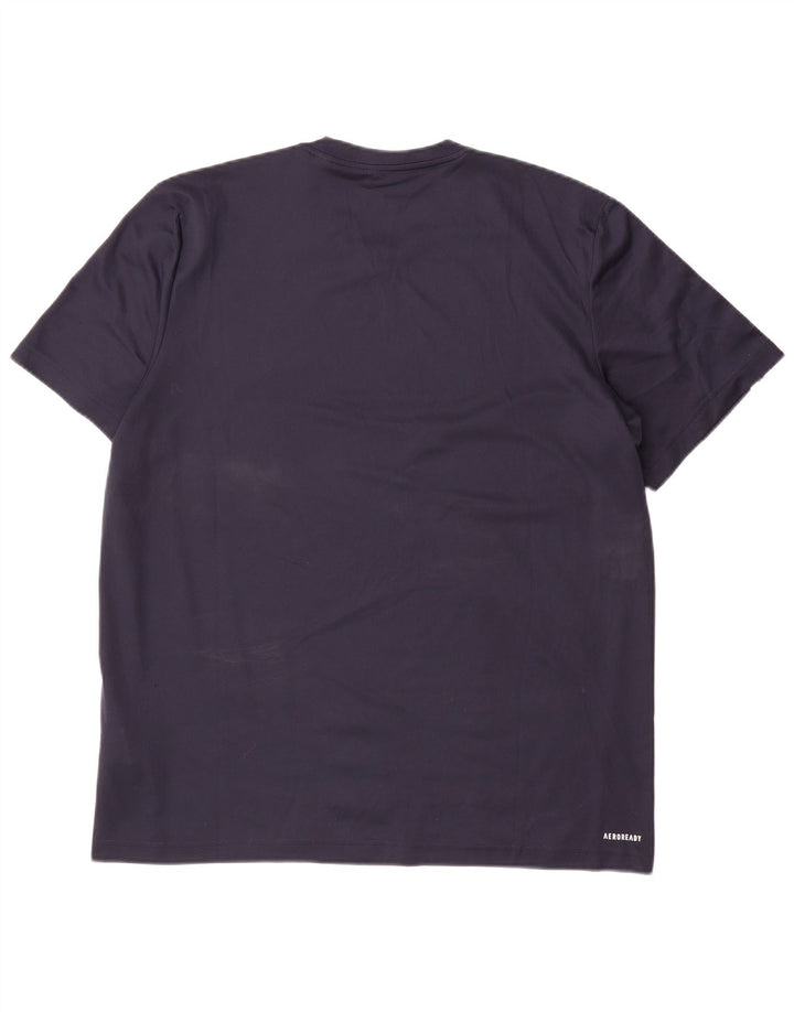 Adidas Herre Aeroready T-Shirt Top Stor Marineblå Polyester