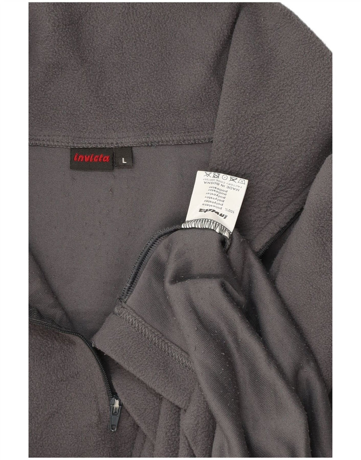 INVICTA Fleece Jumper med lynlås til mænd, stor grå polyester