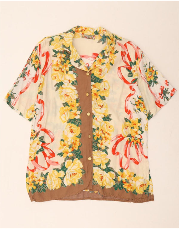Giulia Galanti kortærmet skjorte til kvinder UK 16 Large Multicolored Floral
