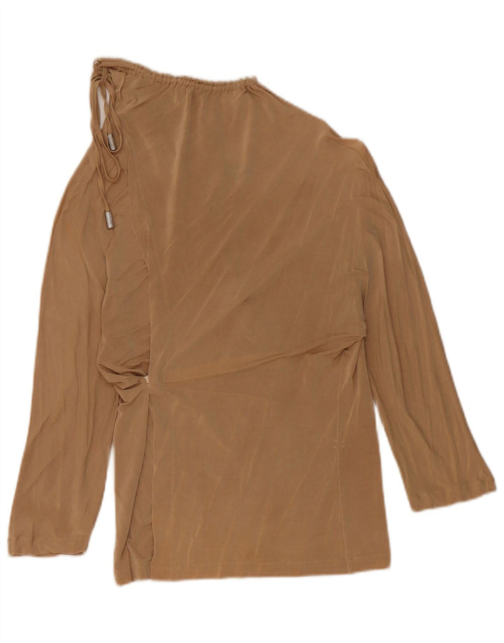 TRUSSARDI Dame 3/4-ærmet bluse Top UK 8 Small Beige