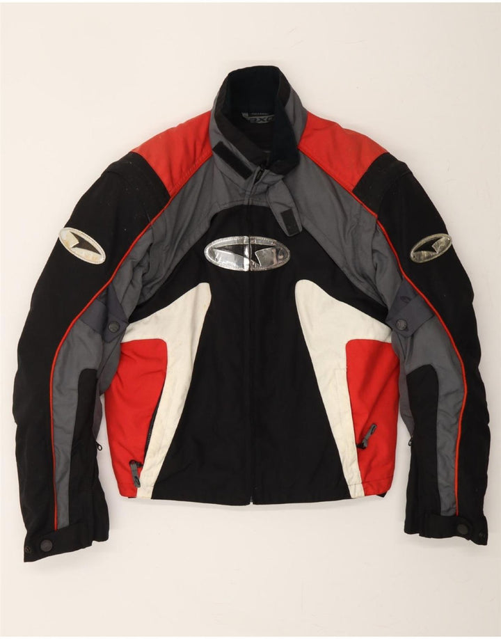 AXO Mens Motorcycle Racer Jacket UK 38 Medium Black Colourblock Polyester Vintage AXO and Second-Hand AXO from Messina Hembry 