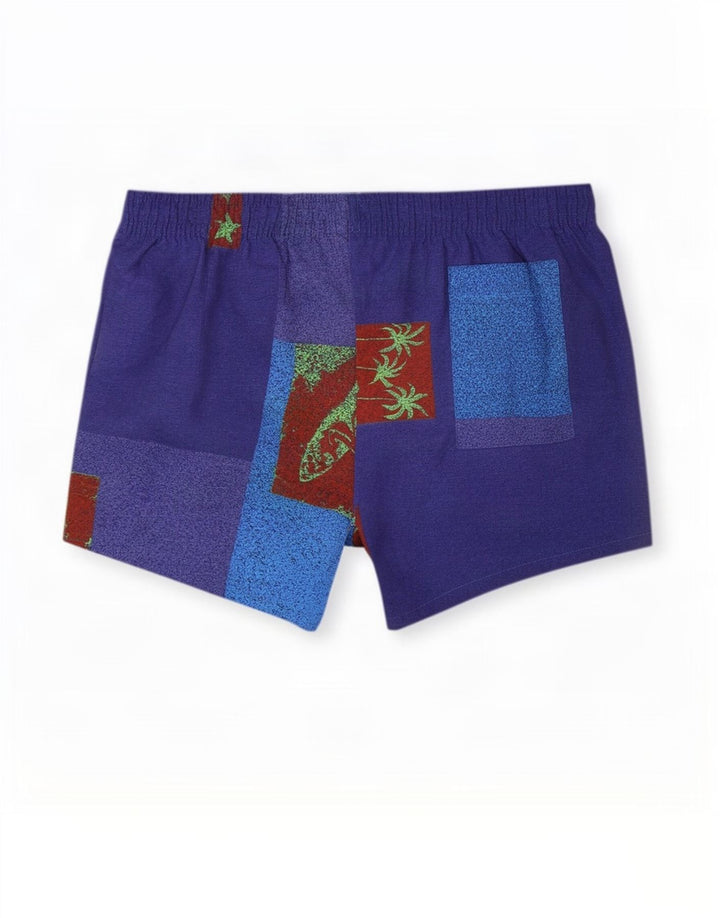 Vintage grafiske badeshorts til mænd Medium flerfarvet Colourblock