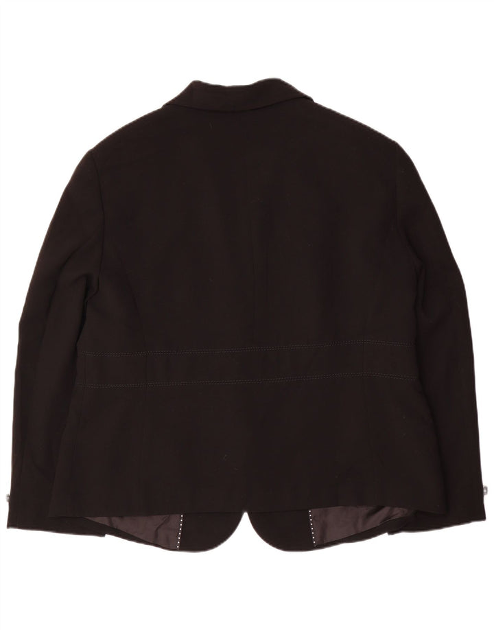 Marks & Spencer Dame 3 Button Blazer Jacket UK 20 2XL Sort Polyester