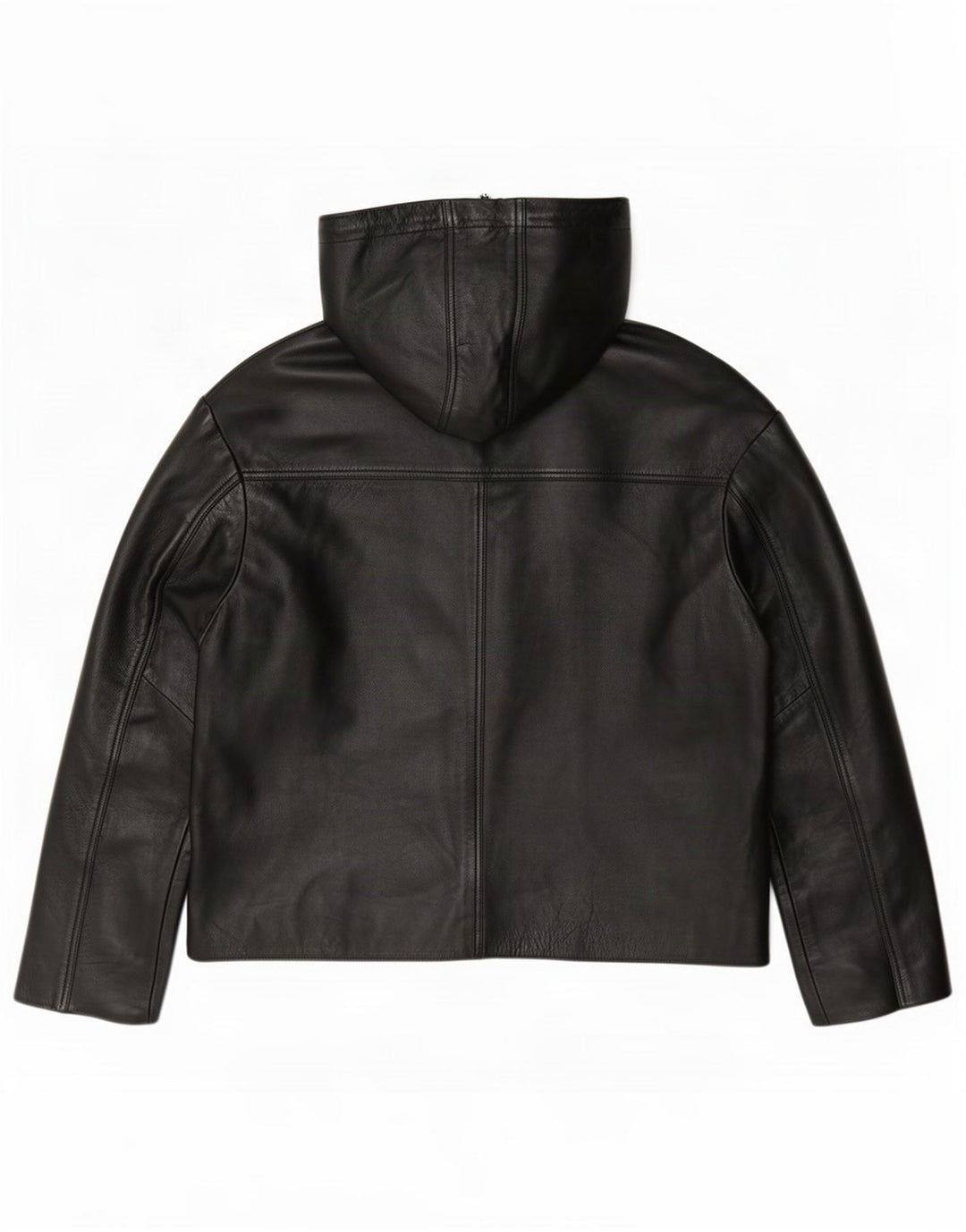 Selected Femme Dame Hætte Læderjakke EU 38 Medium Sort