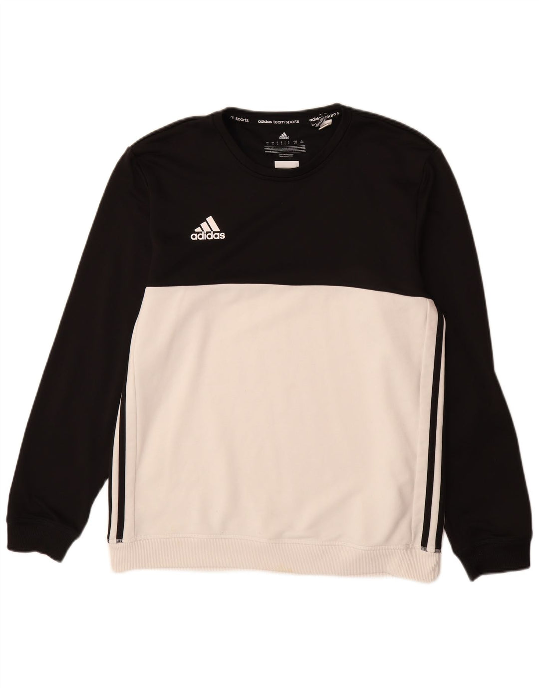 ADIDAS Herre Climalite Sweatshirt Jumper Large White Colourblock Polyester