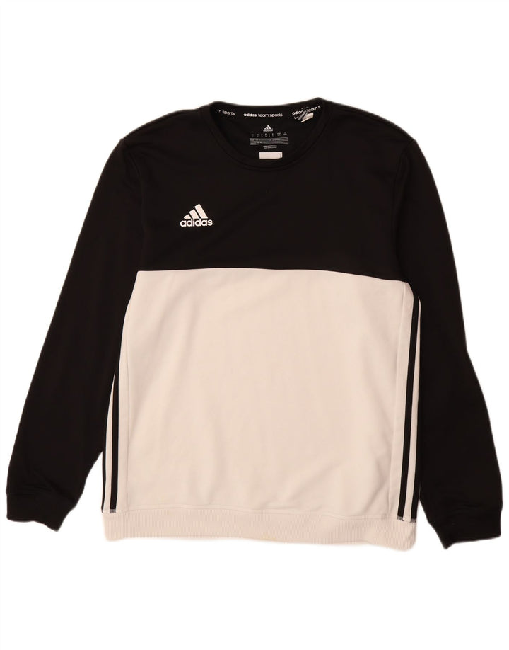 ADIDAS Herre Climalite Sweatshirt Jumper Large White Colourblock Polyester