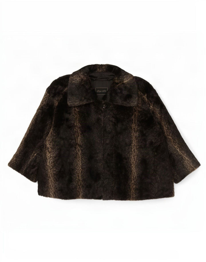 Marks & Spencer Womens Per Una Jacket UK 16 Large Brown Animal Print