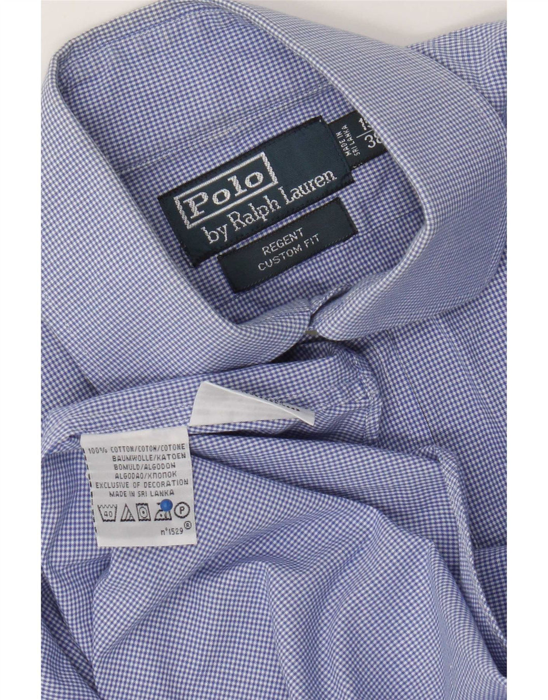 Polo Ralph Lauren Herre Regent Skjorte Størrelse 38 15 Medium Blue Gingham