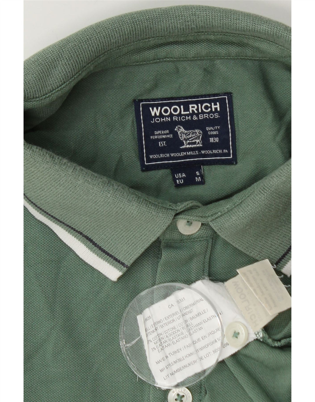 Woolrich herre poloshirt mellemgrøn bomuld