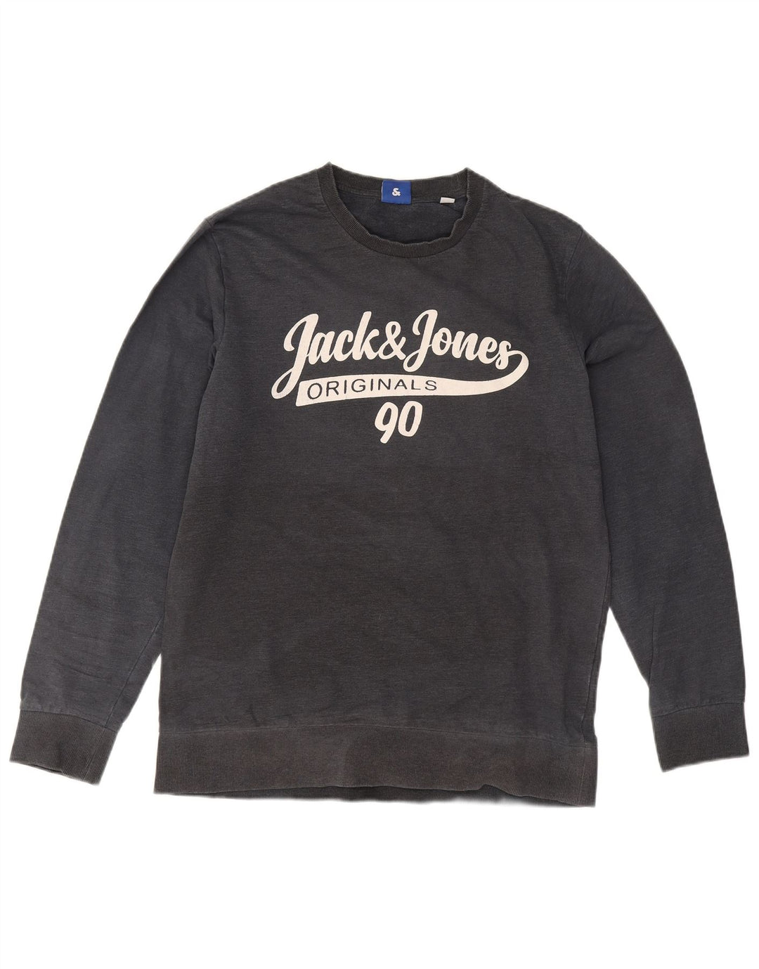 Jack & Jones grafisk sweatshirt til mænd, stor grå bomuld