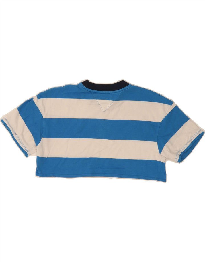 TOMMY HILFIGER Womens Oversized Graphic T-Shirt Top UK 10 Small Blue Vintage Tommy Hilfiger and Second-Hand Tommy Hilfiger from Messina Hembry 