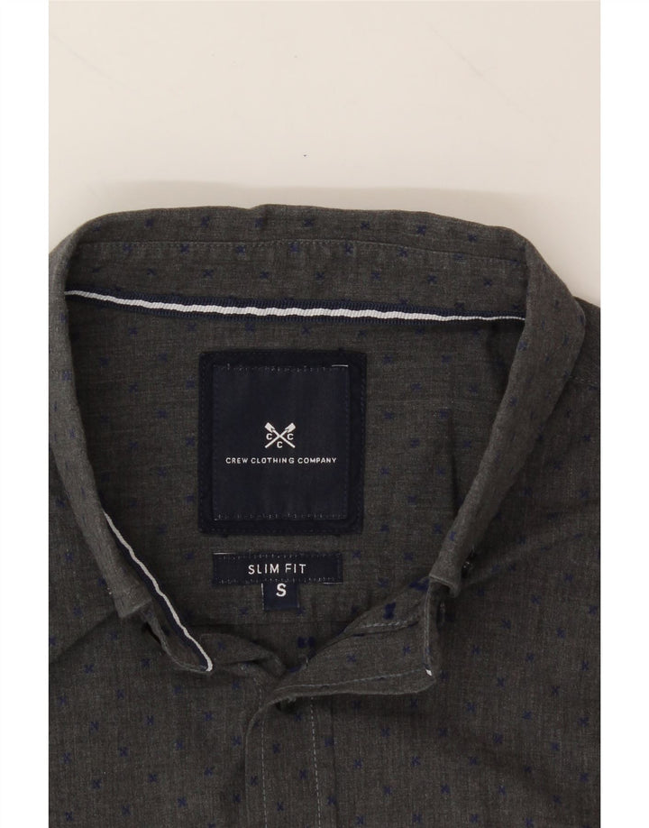 CREW CLOTHING Mens Slim Fit Shirt Small Grey Cotton Vintage Crew Clothing and Second-Hand Crew Clothing from Messina Hembry 