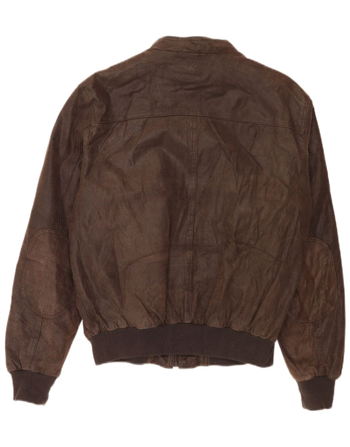 Conbipel Herre Læder Bomber Jacket IT 50 Stor Brun