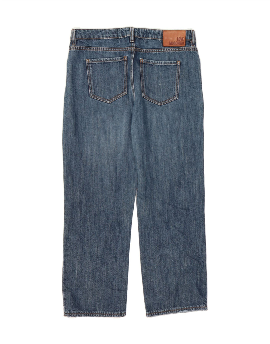 MOSCHINO Womens Crop Straight Jeans W29 L25 Blue Cotton Vintage Moschino and Second-Hand Moschino from Messina Hembry 