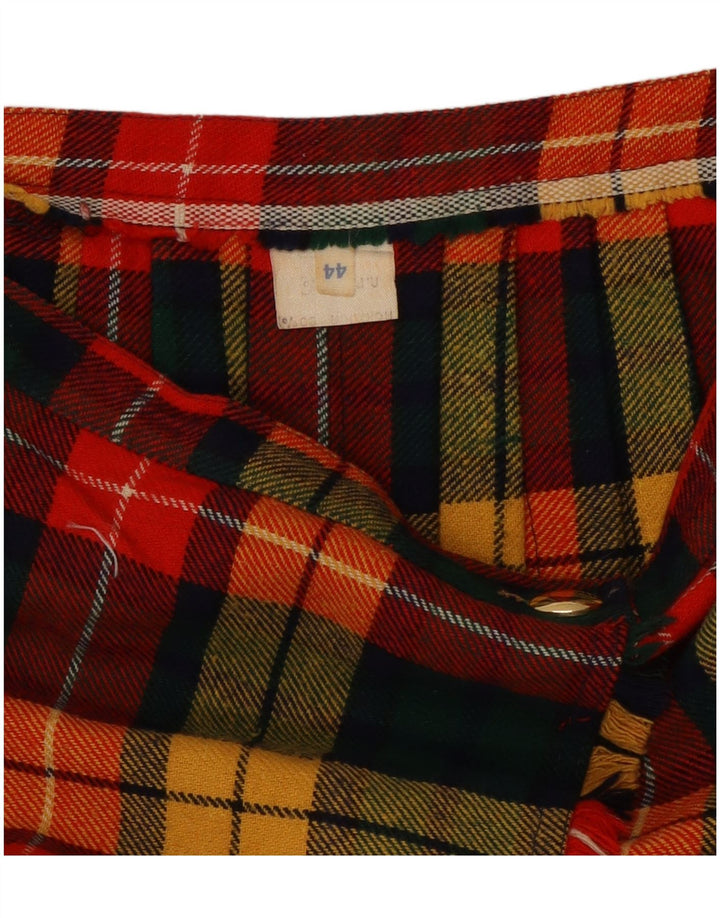 Vintage Kvinders geometriske Wrap Nederdel IT 44 Medium W29 Flerfarvet Plaid